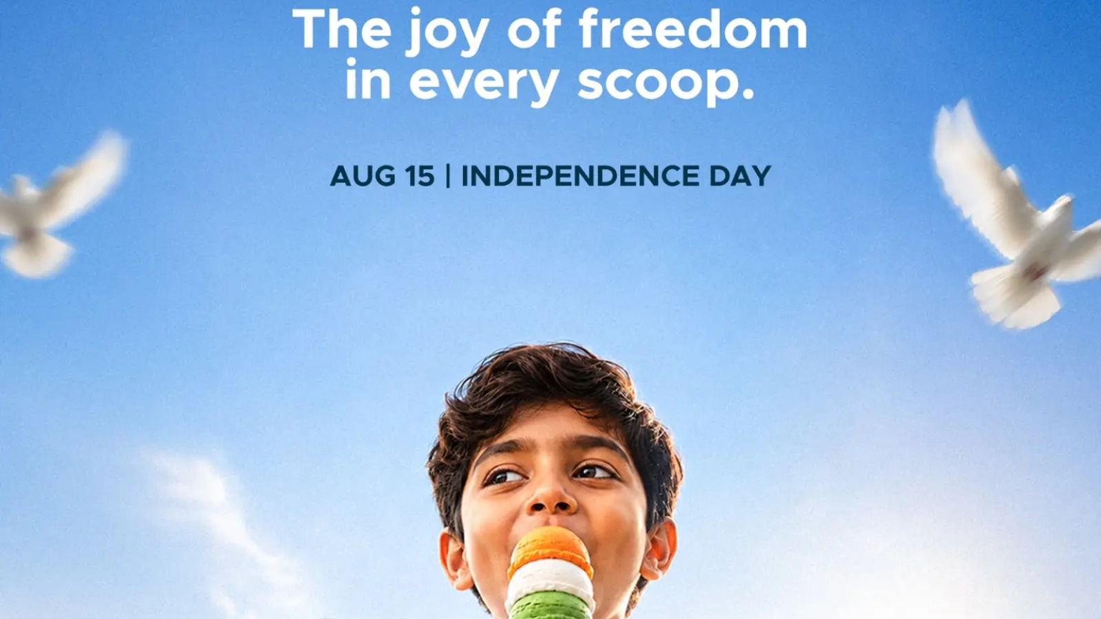Kiwi Premium Ice Cream Independence Day 2026 celebration with tricolor ice cream